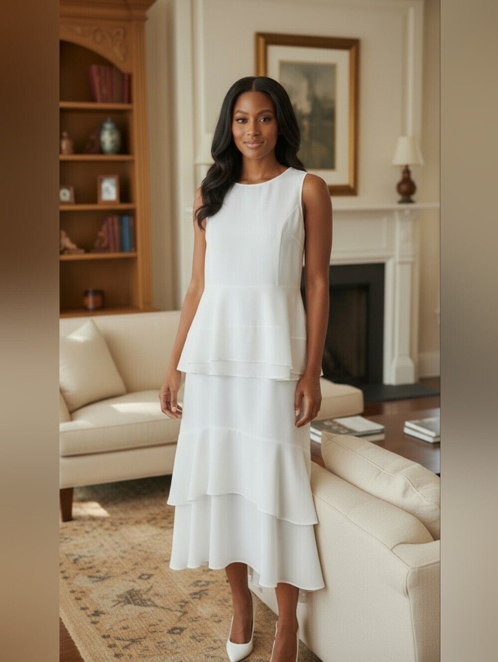 White House Black Market Peplum Blouse Asymmetrical Hem Sleeveless White Sz 10